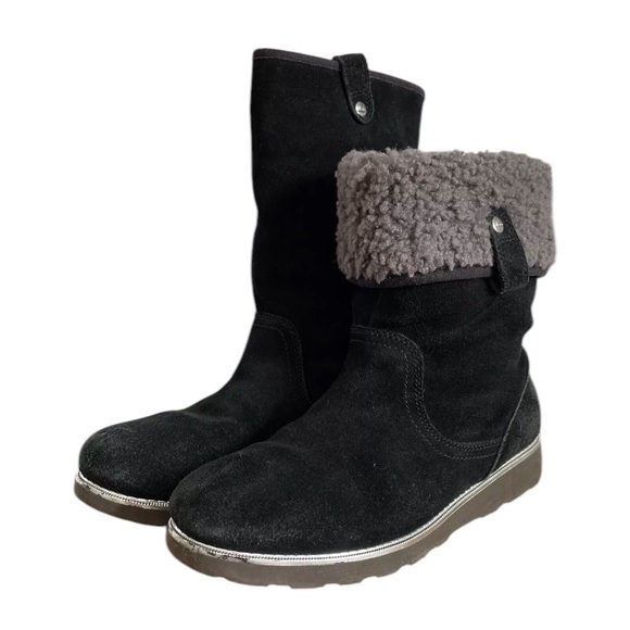 UGG Women’s Boots K Callie Girls Black Boots Size 6 - Picture 1 of 10
